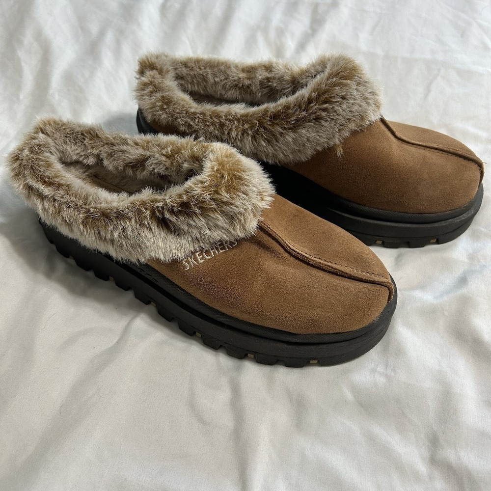 Skechers Shoes Womens 8.5 Shindigs Fortress Clog Brown Slip On Low Top, New